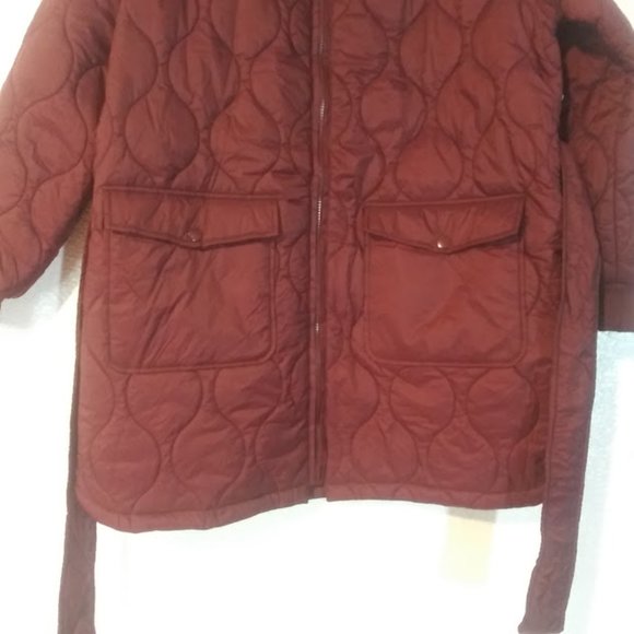 Time and Tru women's XL (16-18) Rustic Plum Onion Belted Barn Coat - Picture 3 of 11